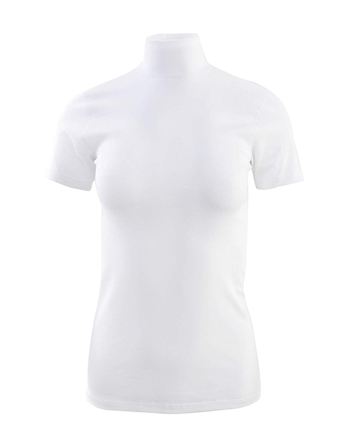 BASIC COTTON Free Spirit Premium Quality Cotton Women's Turtleneck Short Sleeve Shirt Made in Italy (676) — view 3