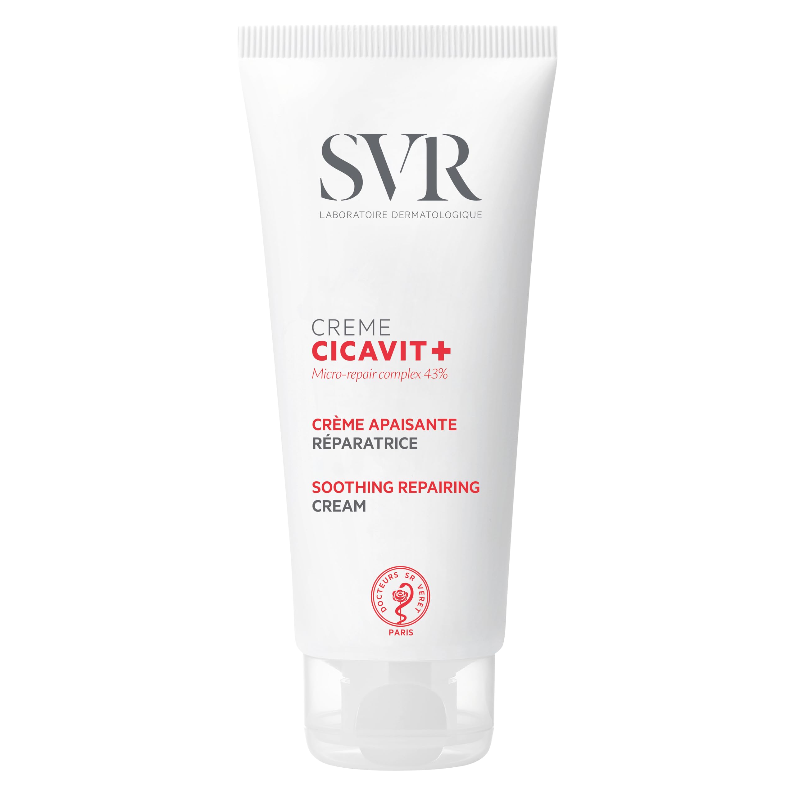 SVR Cicavit+ Creme 100ml - Soothing Moisturizing Cream for Irritated Skin, Non-Greasy, Suitable for Babies, Children, and Adults