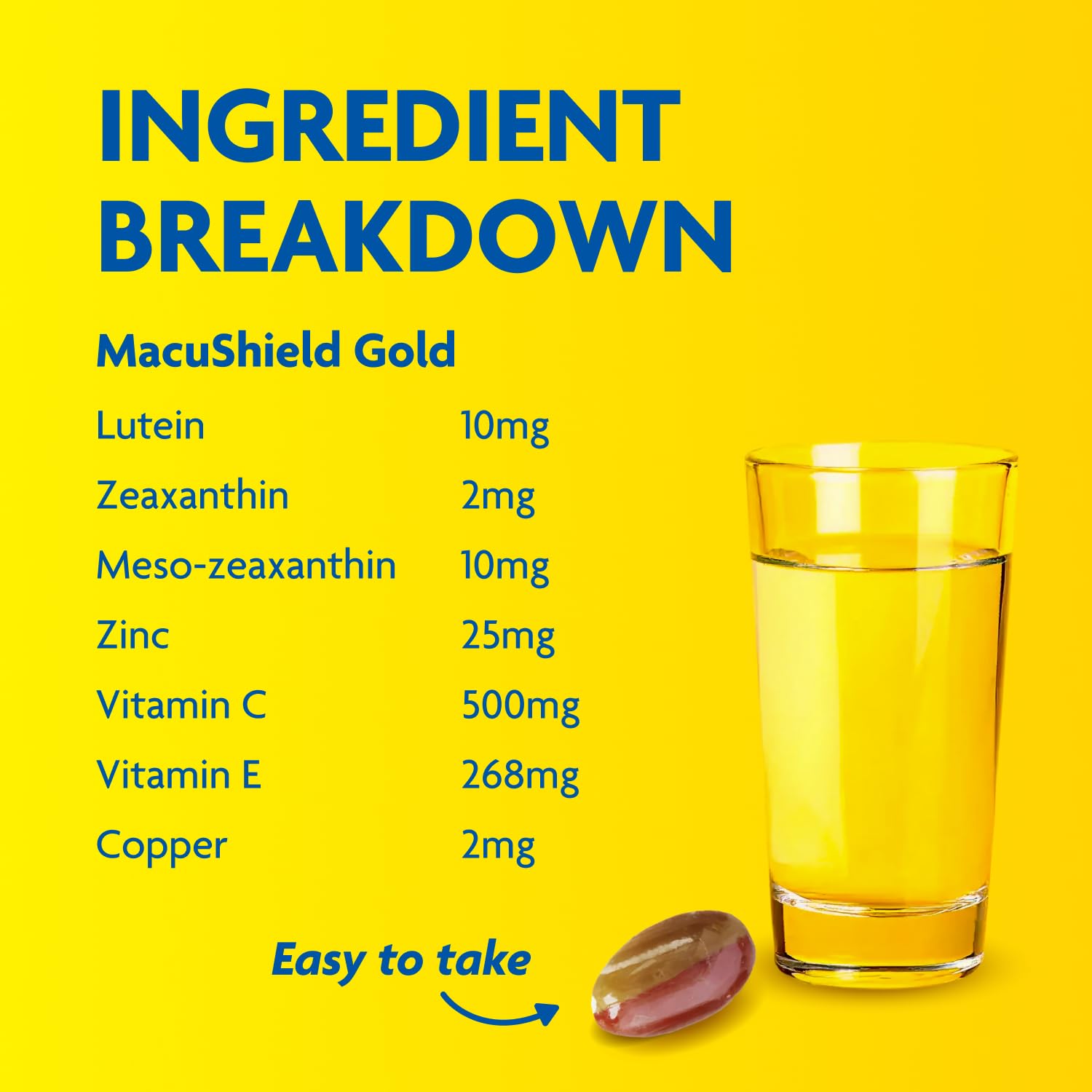 MacuShield Gold Eye Health Supplement - 90 Capsules with Lutein, Zeaxanthin & Antioxidants