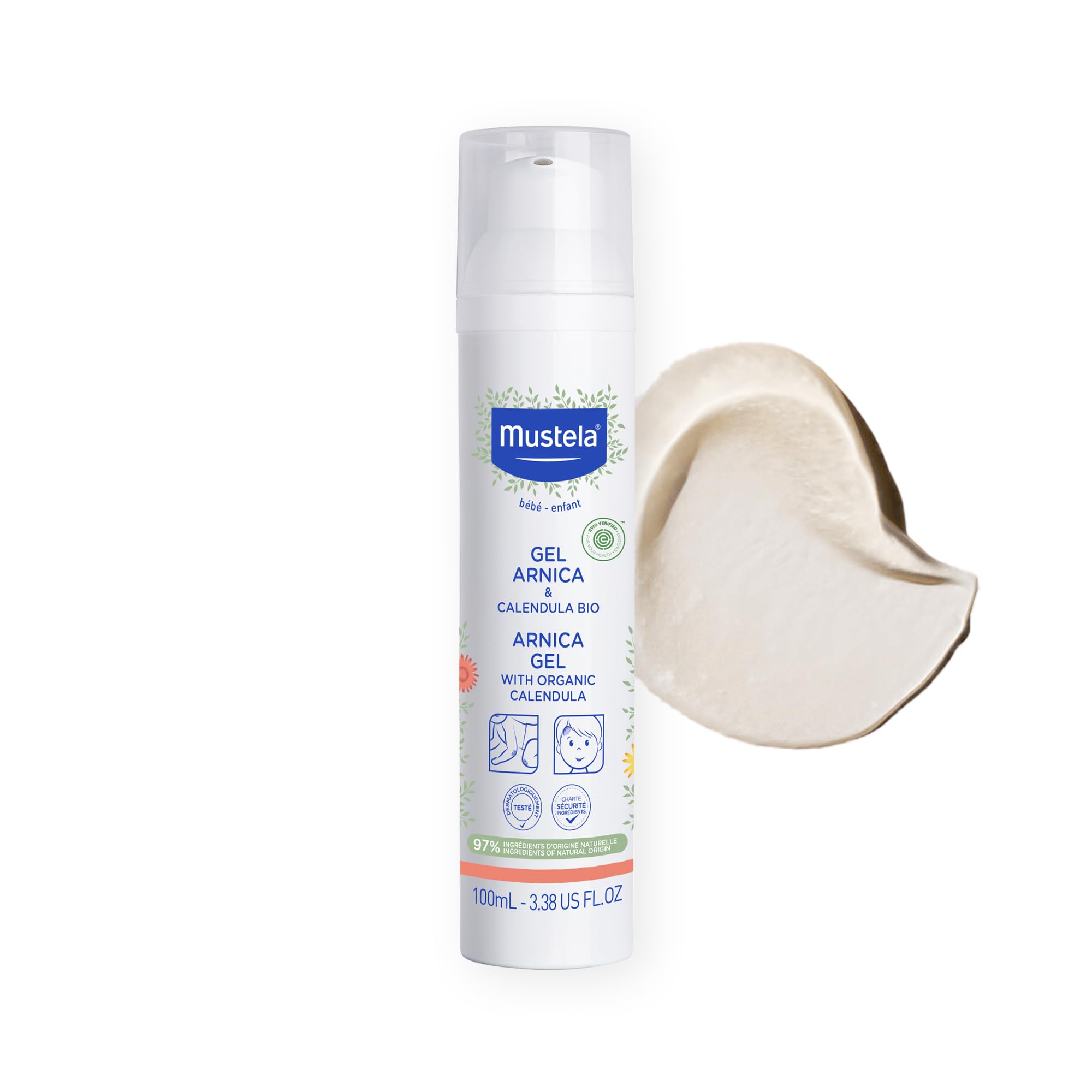 Mustela Arnica Organic Moisturizing Gel - Natural Baby Skincare Gel with Arnica & Calendula
