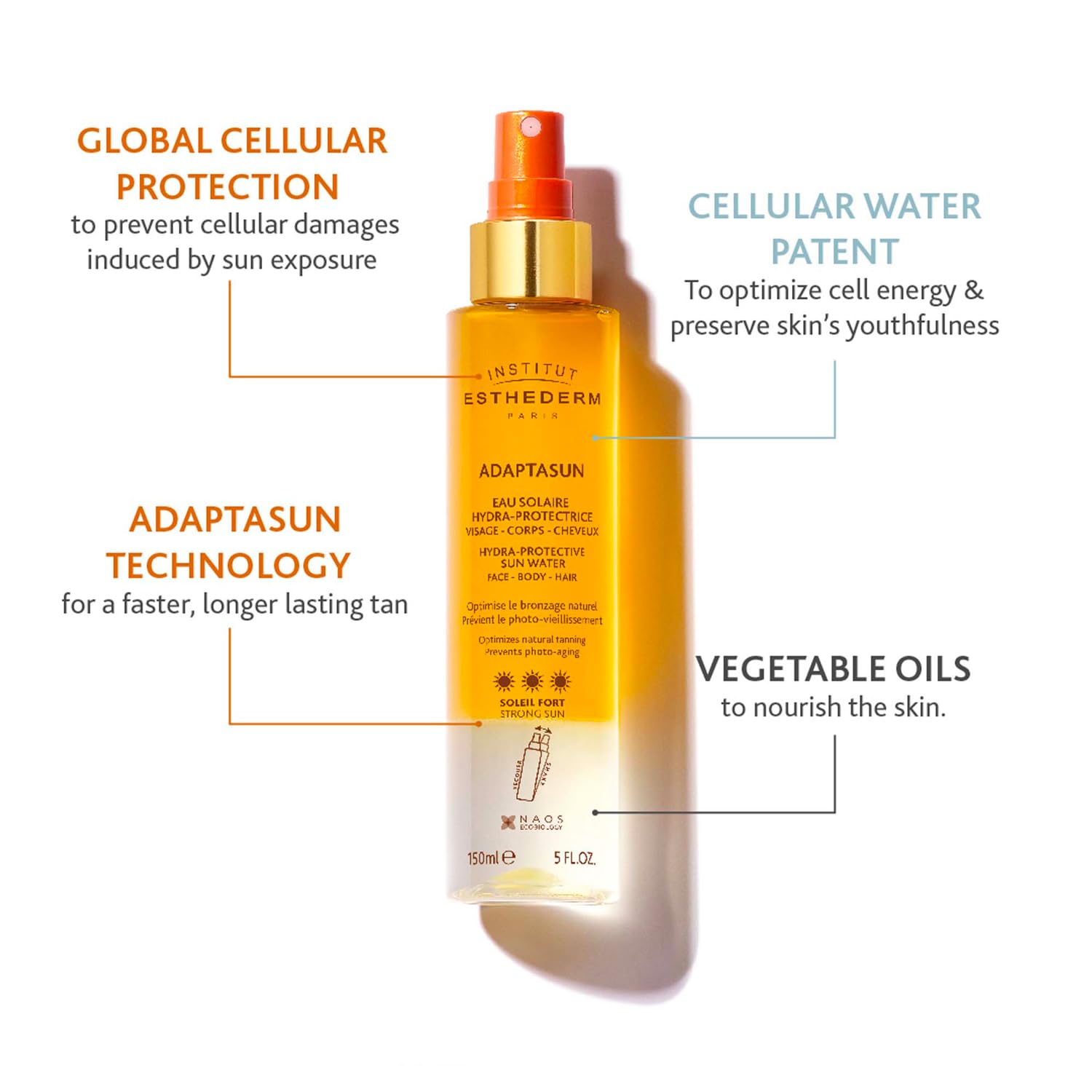 Esthederm Adaptasun Hydra-Protective Sun Water - 5.07 fl oz Sunscreen for Face, Body & Hair