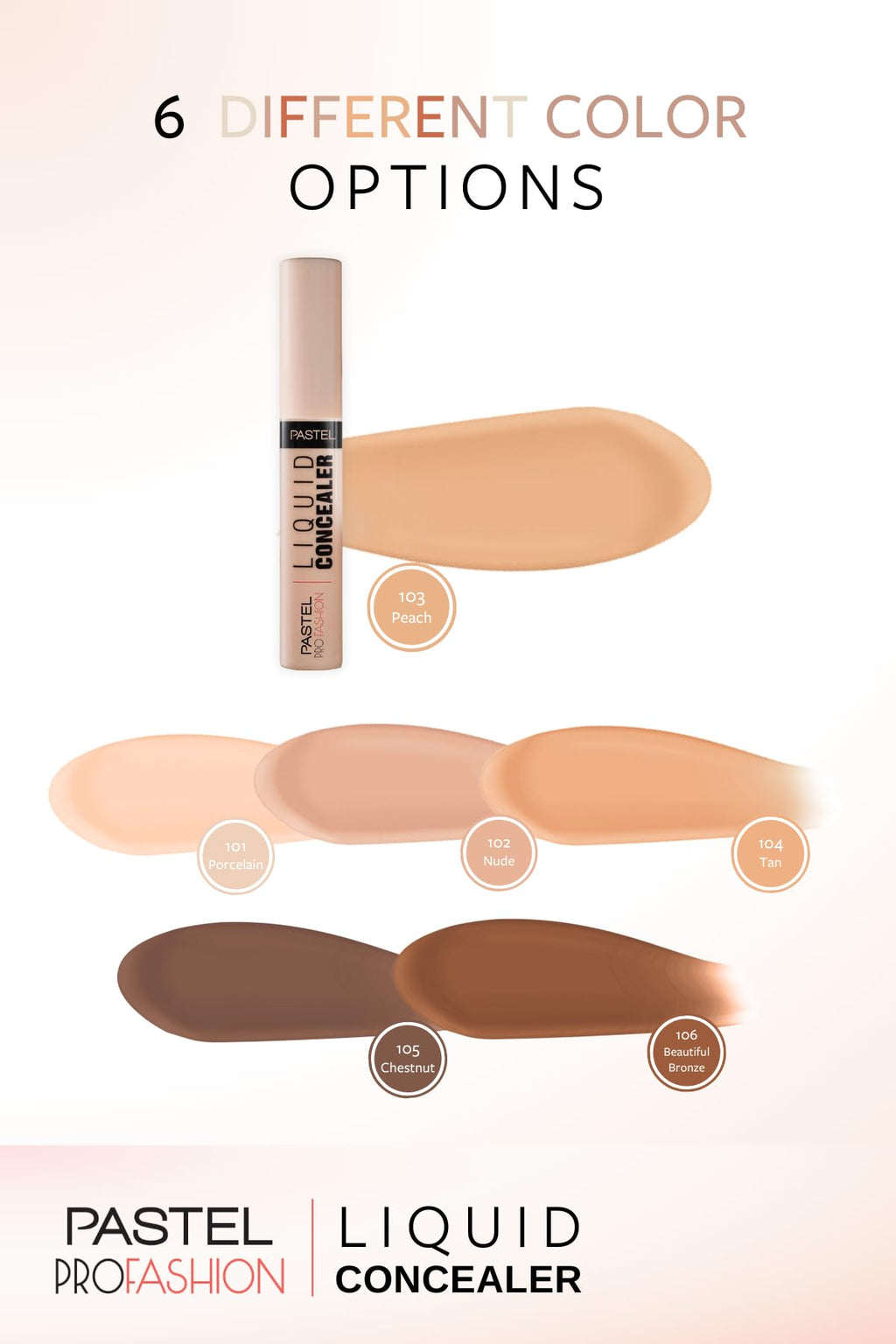 Pastel Profashion Liquid Concealer 103 Peach - Matte Finish, 7ml