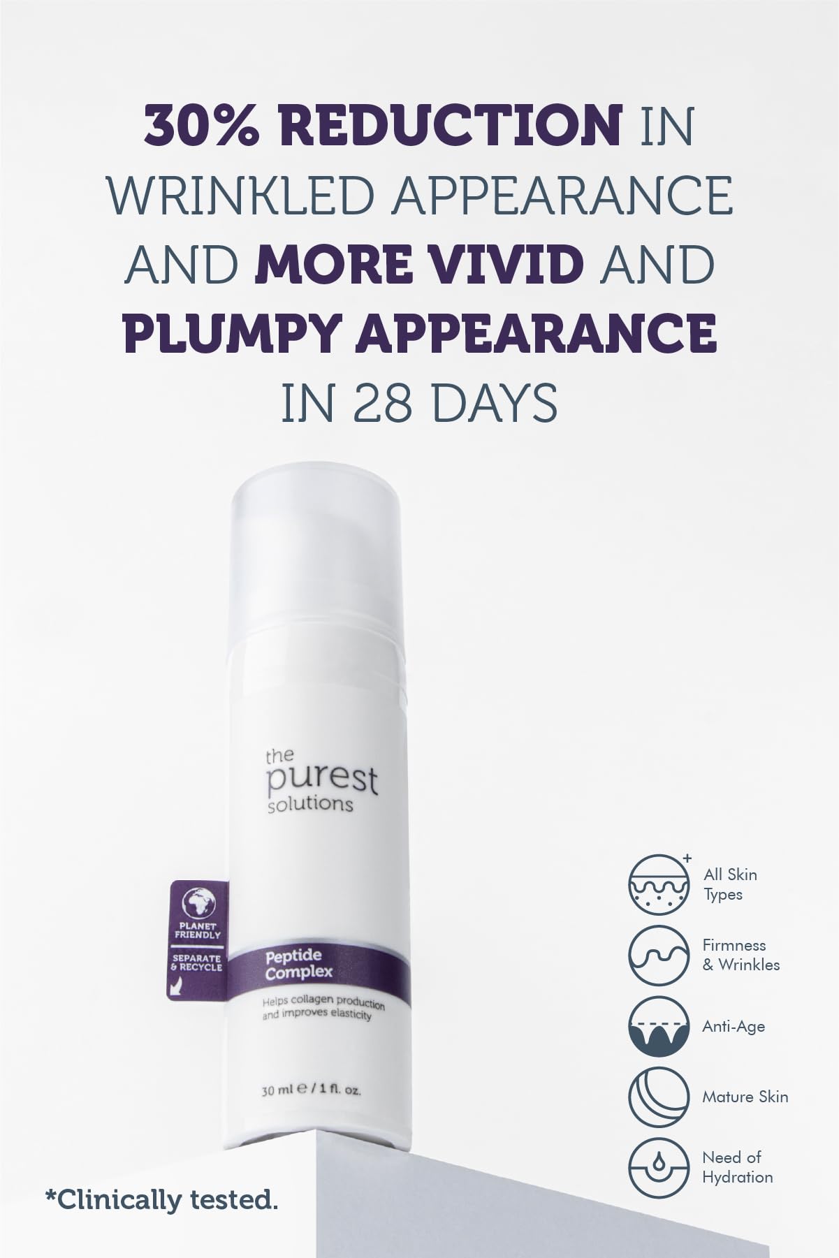 The Purest Solutions Skincare Set - Anti-aging Hydrating Serum & Peptide Complex Duo