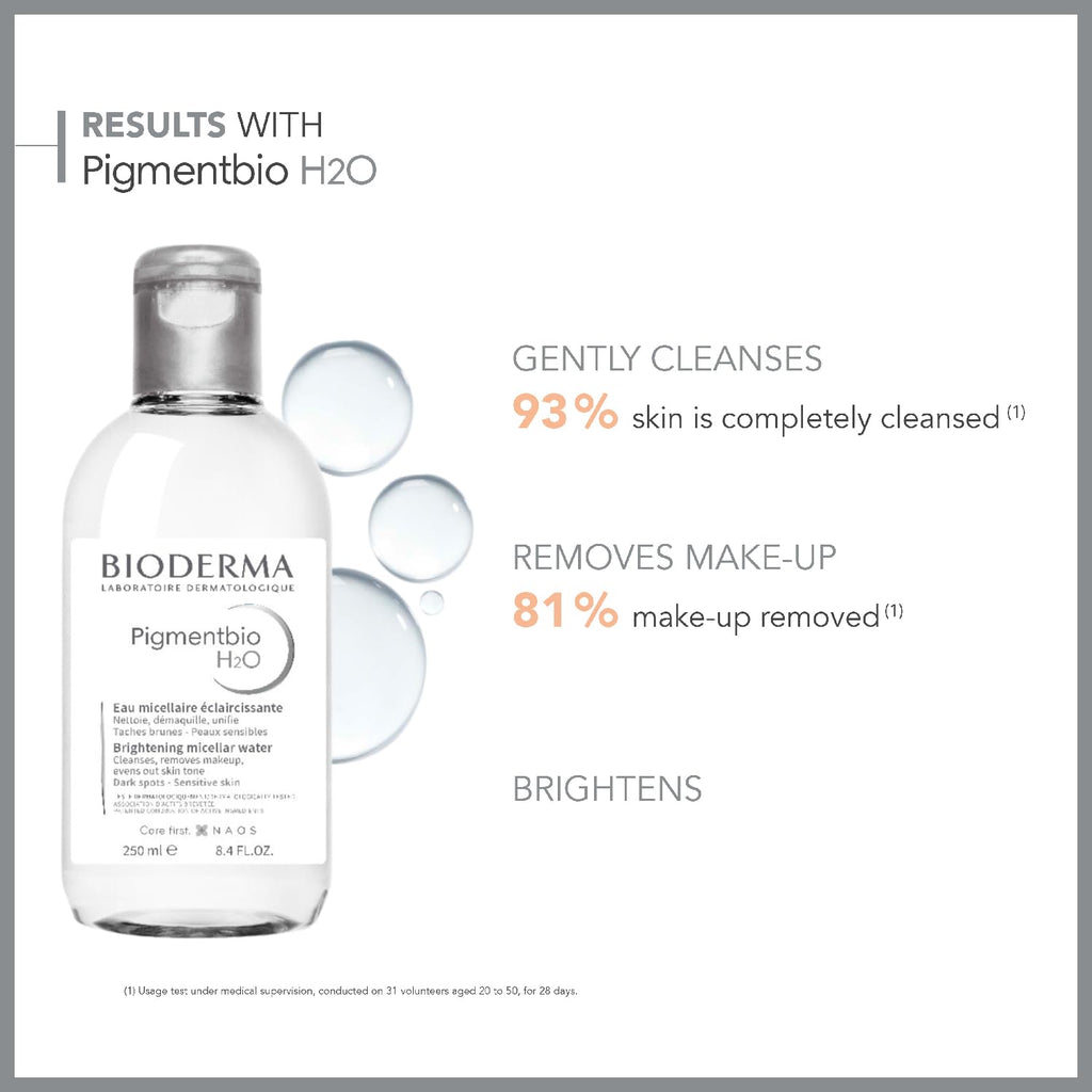 Bioderma Pigmentbio H2O Micellar Makeup Remover for Sensitive Skin - 8.45 fl oz Gentle Skincare