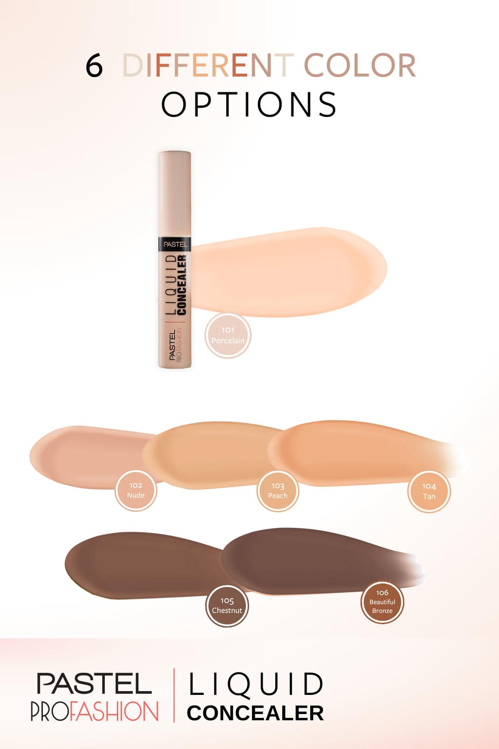 Pastel Profashion Liquid Concealer 101 Porcelain - 7ml, Smooth Coverage for Flawless Skin