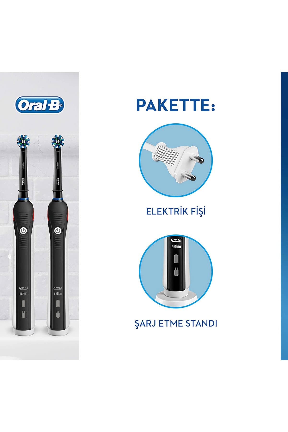 Oral-B Pro 2 (2900) BLACK EDITION RECHARGEABLE TOOTHBRUSH +BONUS HANDLE