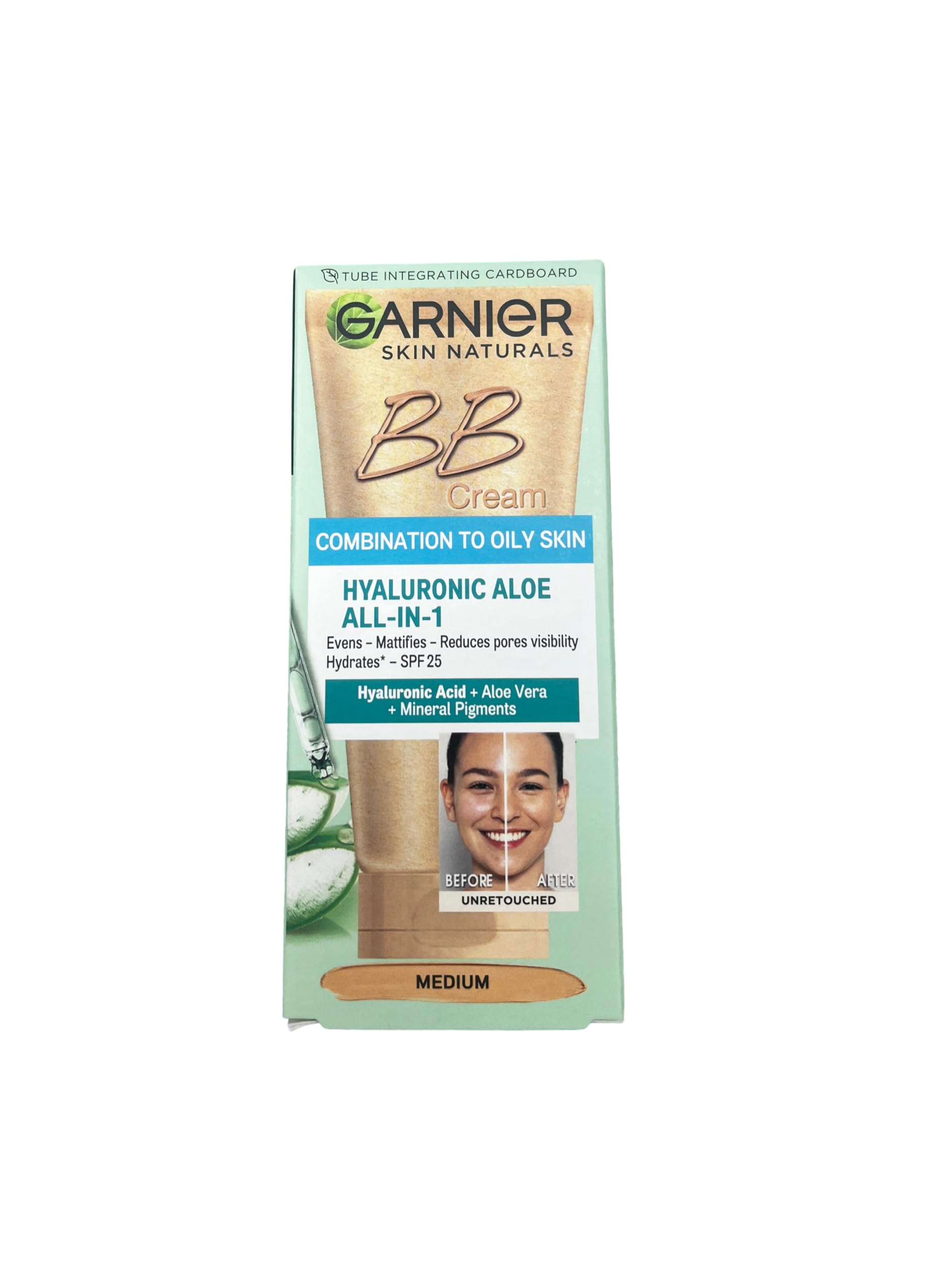 Garnier BB Cream for Mixed & Oily Skin - Hydrating, Natural Coverage with Hyaluronic Acid & Aloe Vera
