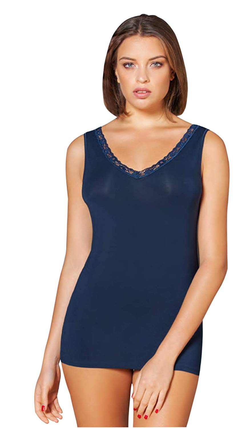 tittimitti EGI Luxury Modal Women's Lace-Trimmed Camisole. Proudly Made in Italy.(1121) — main product shot