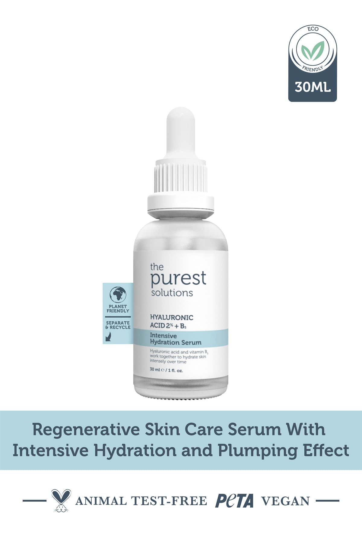 The Purest Solutions Intensive Hydration Serum - Hyaluronic Acid 2% for Hydrated, Radiant Skin