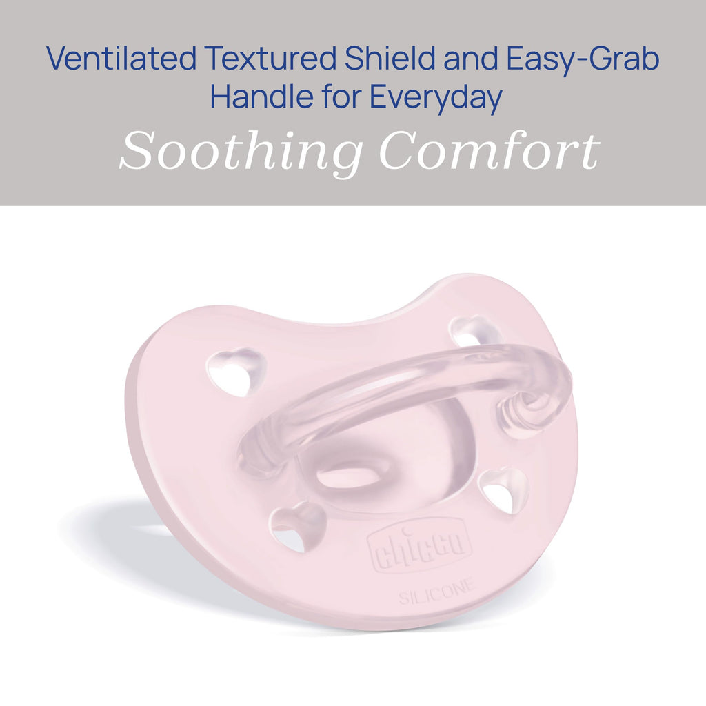 Chicco Orthodontic Pacifier - Physio Comfort Silicone Pacifier for Infants 0-6 Months, 2-Pack