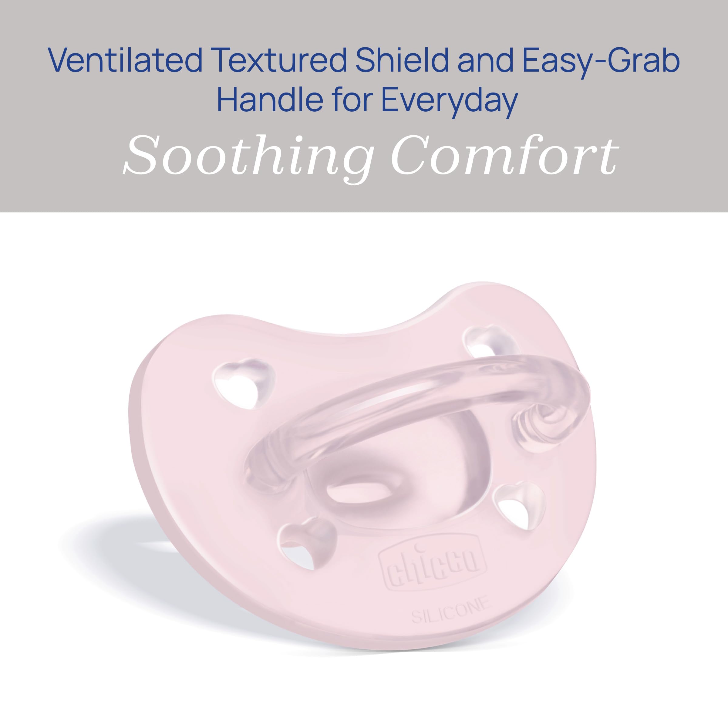 Chicco Orthodontic Pacifier - Physio Comfort Silicone Pacifier for Infants 0-6 Months, 2-Pack