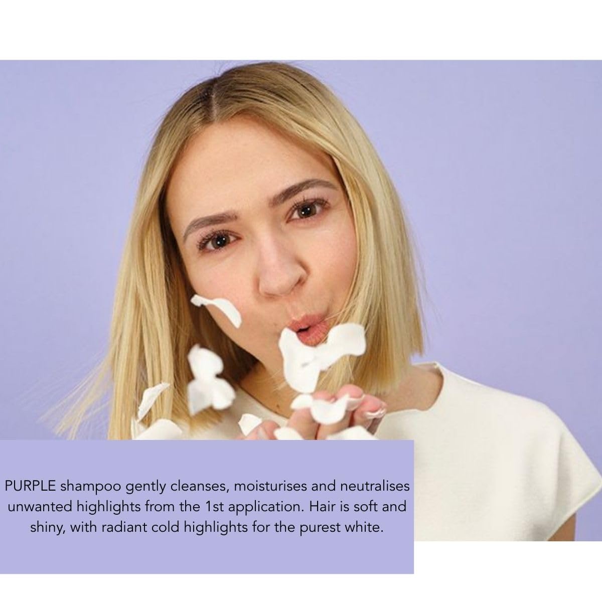 Phyto Purple Anti-Brassiness Shampoo 250ml - Sulfate-Free Purple Shampoo for Blonde, Gray, White Hair