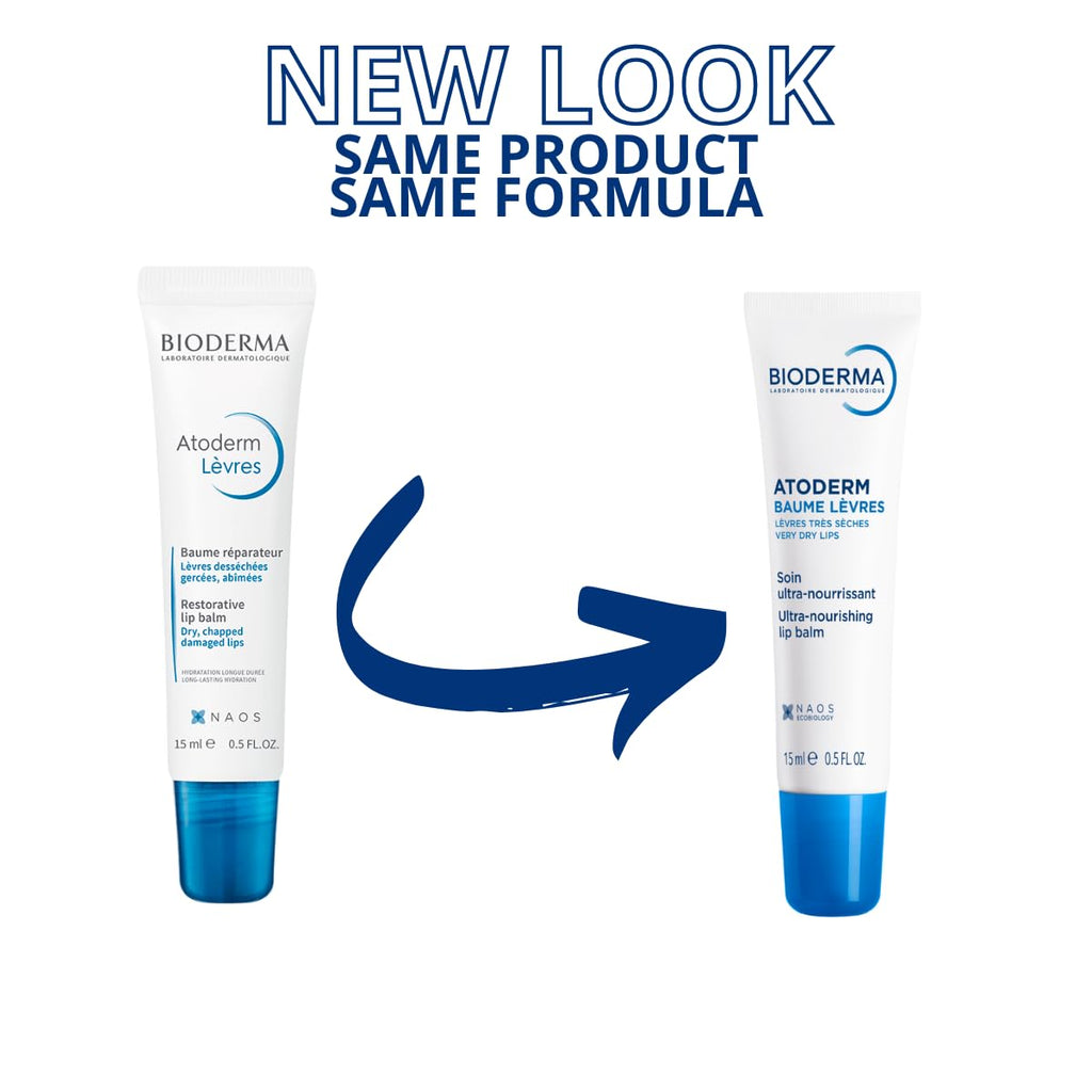 Bioderma Atoderm Lip Balm - Moisturizing Lip Care with Shea Butter & Avocado Oil for Dry, Chapped Lips
