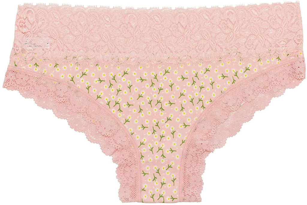 Love Libby Panties Ditsy Floral and Lace Laser Cut Bikini with Lace Waistband — main product shot