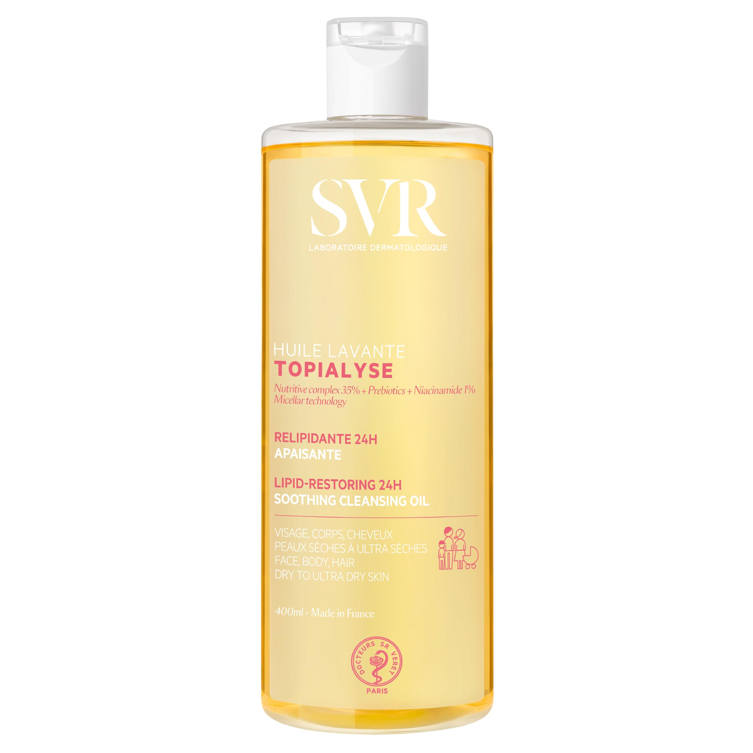 Svr Topialyse Lavender Oil Body Wash 400Ml - Gentle, Moisturizing Body Cleanser for Sensitive Skin
