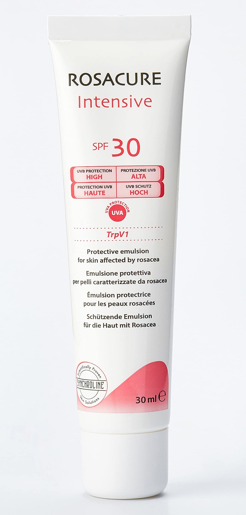Synchroline Rosacure Intensive Cream SPF30 - Gentle Sunscreen for Rosacea-Prone Skin, SPF30 Protection, 1.01 fl oz