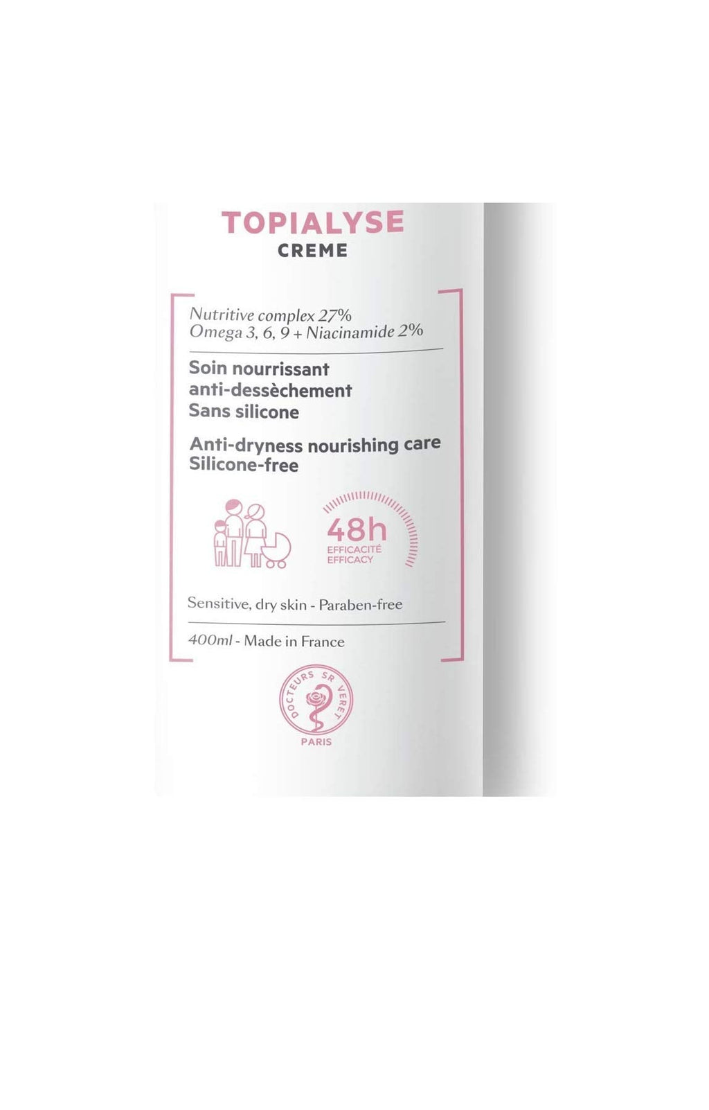 SVR Topialyse Moisturizing Cream - 400ml - Hydrating Cream for Dry Skin Relief, Non-Greasy Moisturizer
