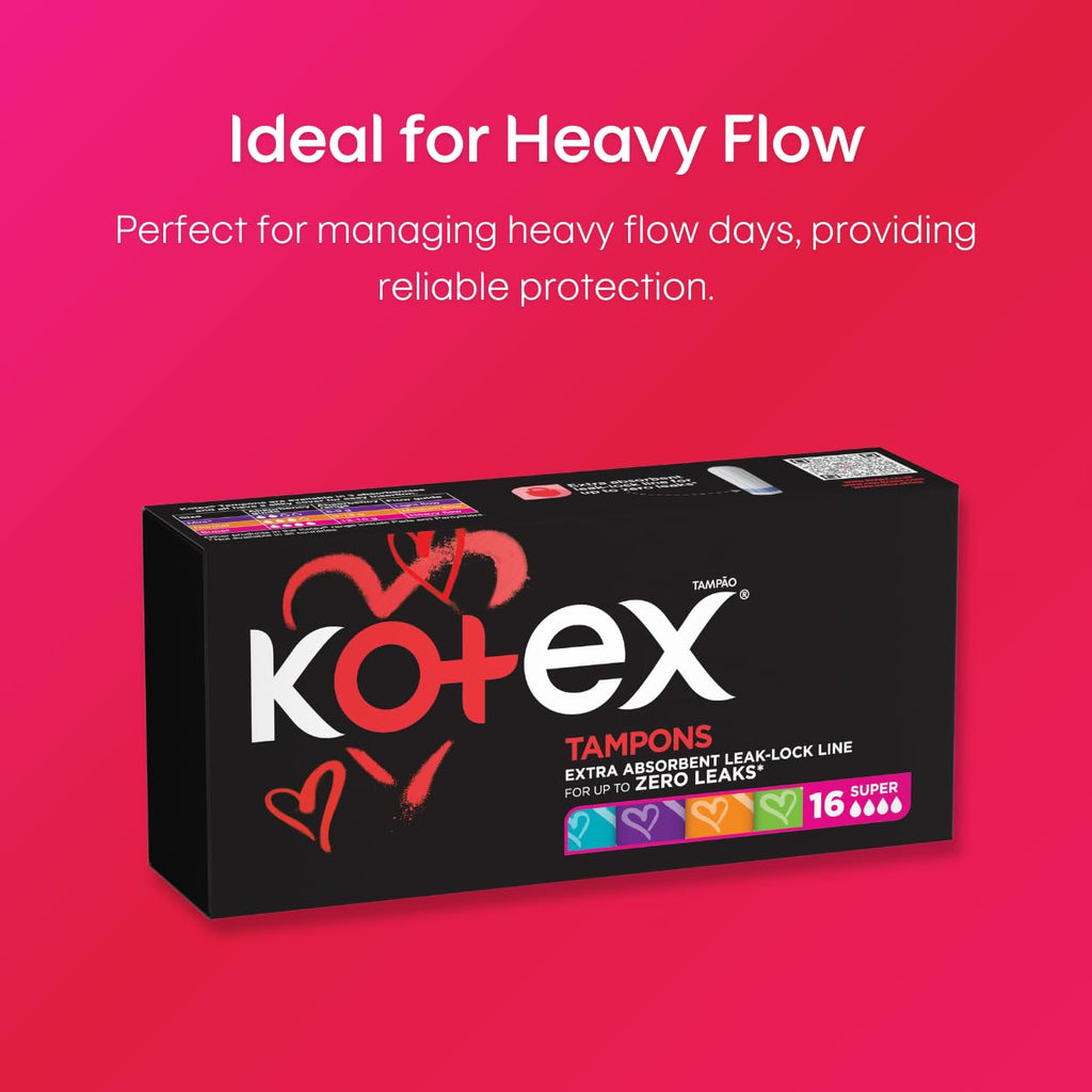 Kotex Super Tampons - 16 Count | Comfortable Protection