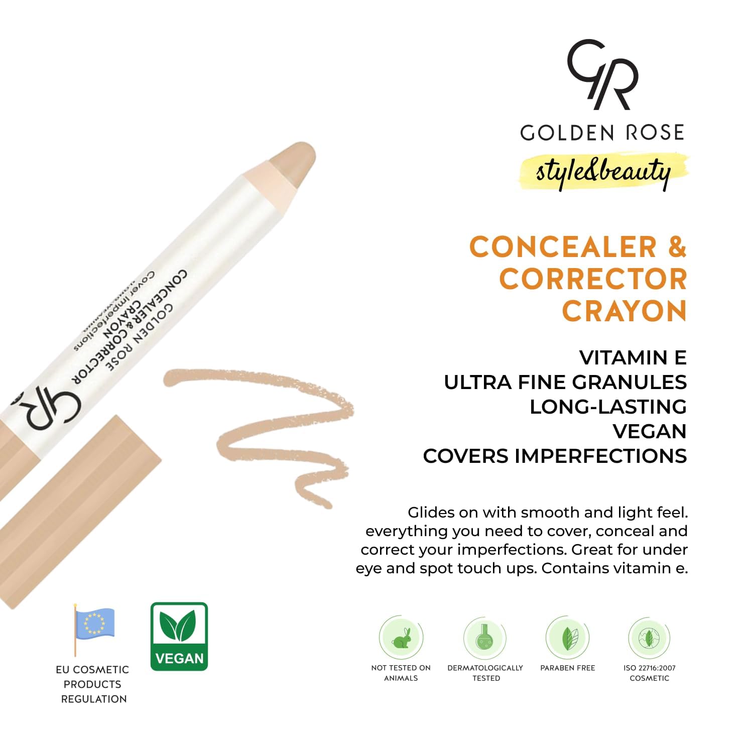 Golden Rose HD Concealer 04 Soft Focus SPF15 - Mini Concealer for Flawless Coverage
