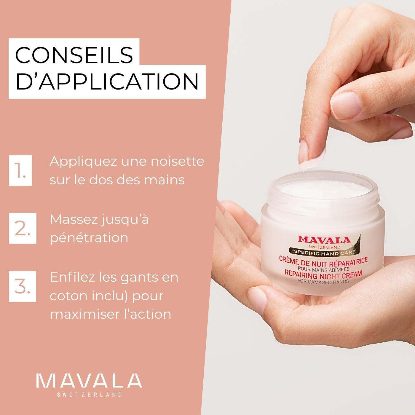 Mavala Hand Care Repairing Night Cream - Intense Hydration for Dry Hands