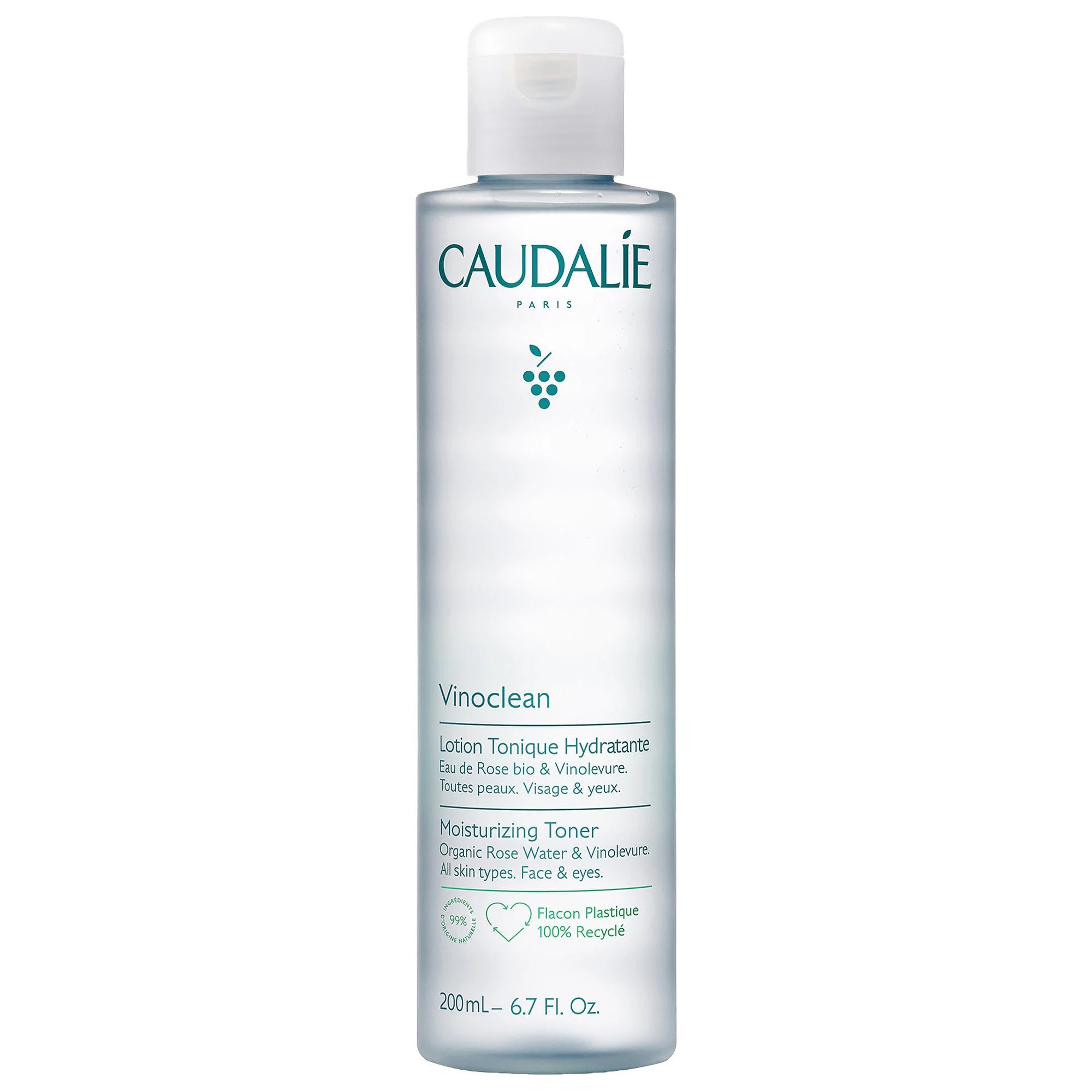 Caudalie Vinoclean Moisturizing Toner - Natural, Vegan, Dermatologically Tested Skincare for All Skin Types