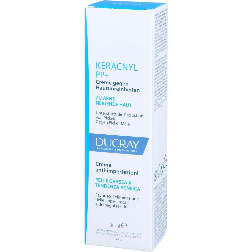 Ducray Keracnyl PP+ Soothing Cream for Acne-Prone Skin - 30ml, Reduces Imperfections & Spots
