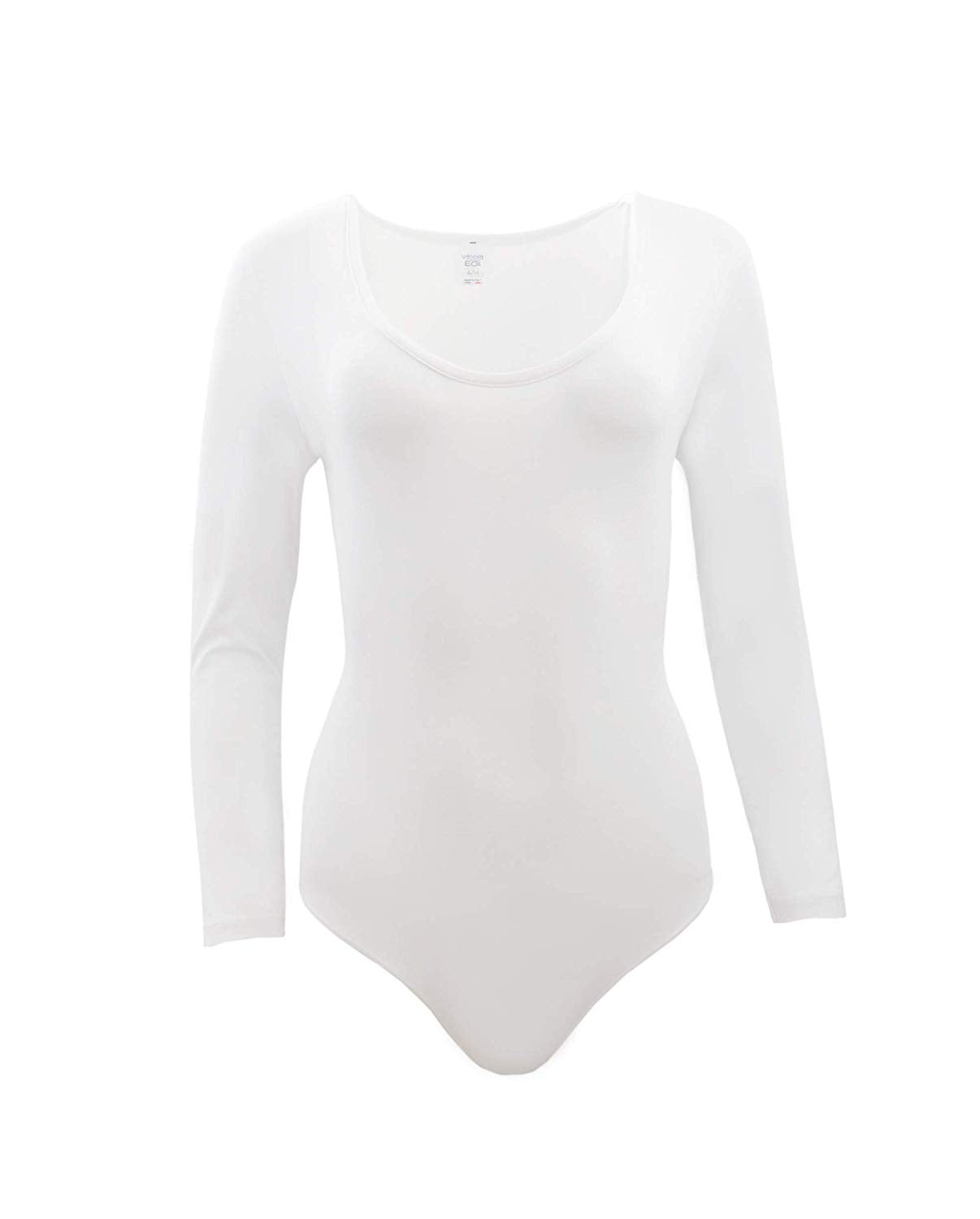 tittimitti EGi Luxury Viscose Women's Bodysuit Long Sleeve. Proudly Made in Italy. — detail close-up