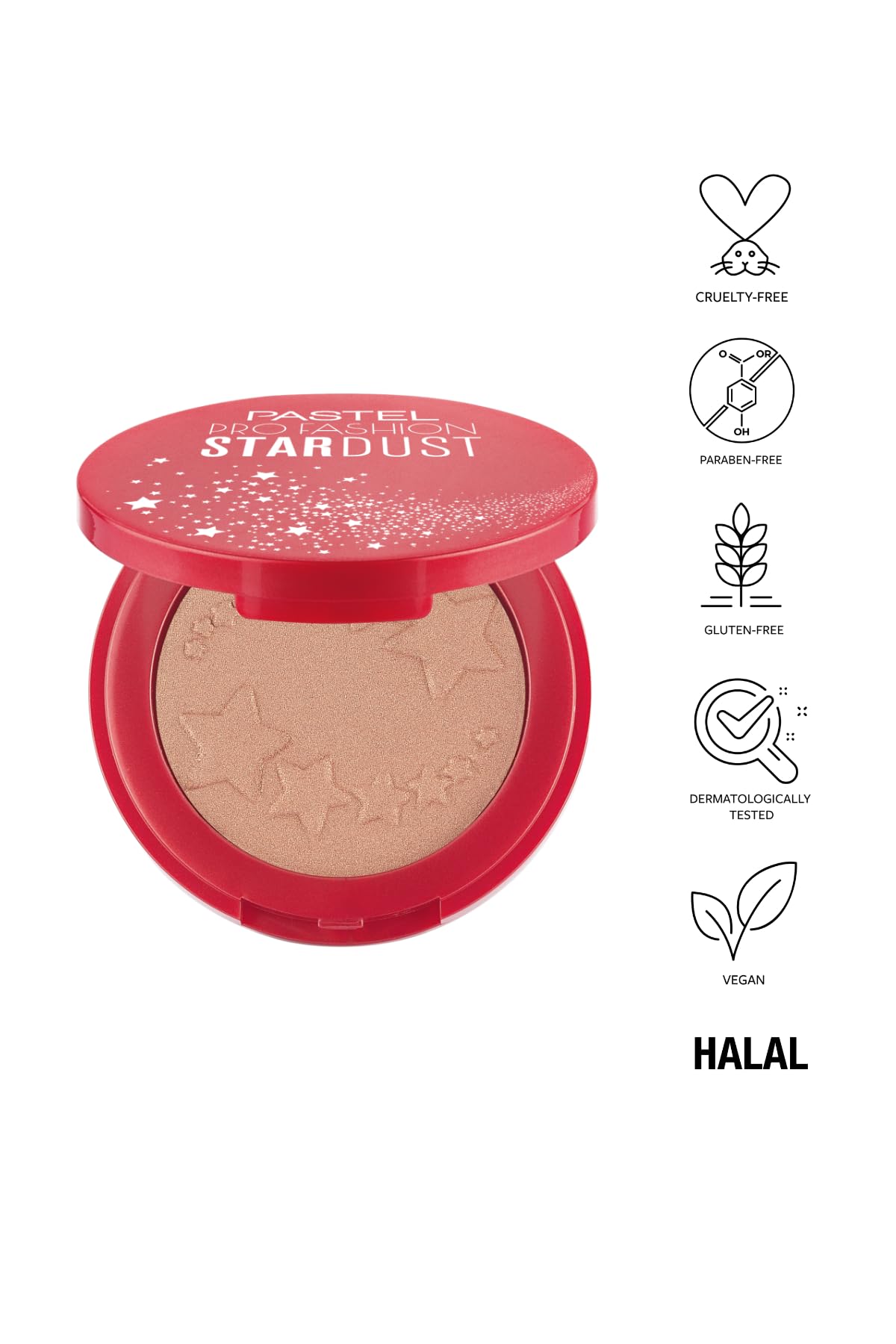 Pastel Profashion Stardust Highlighter Makeup - 8g Shimmering Face Glow for Cheekbones, Radiant Cosmetic