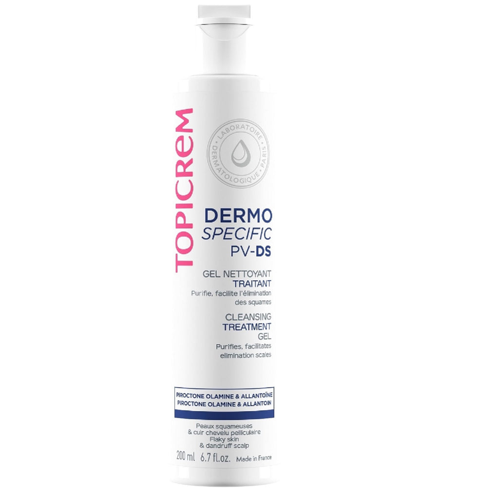 Topicrem PV/DS Cleansing Gel for Body and Hair - Gentle, Soothing, For Sensitive Skin & Scalp - 200ml