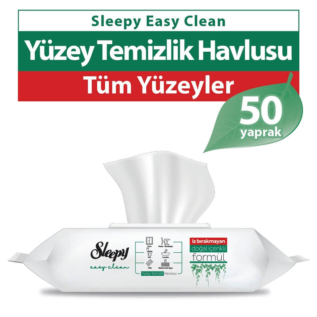 Sleepy Easy Clean Surface Cleaning Wipes 50-Pack - Large & Thick