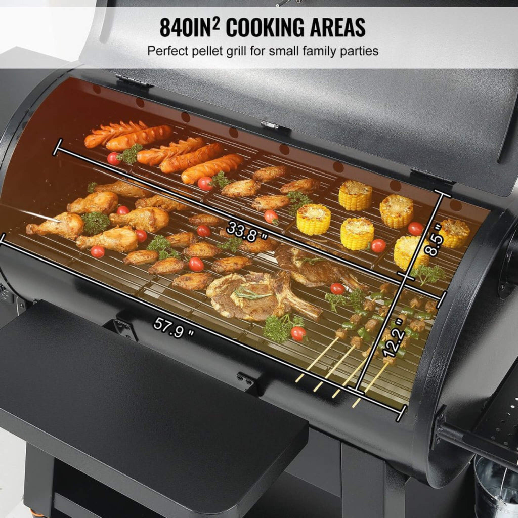 62-Inch Heavy-Duty Portable Wood Pellet BBQ Grill With Cart (SAK91308) – SAKSBY WHOLESALE, view 13