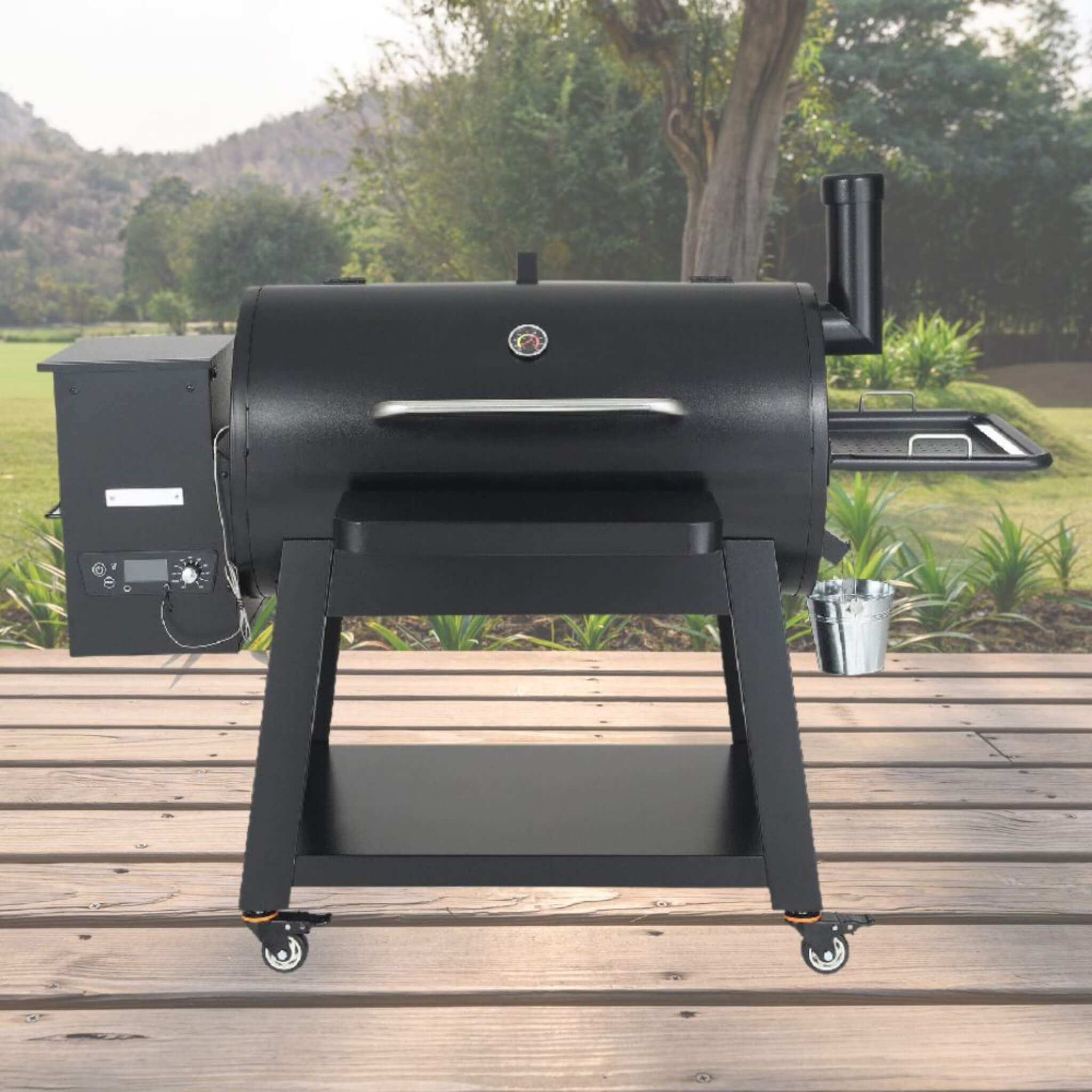 62-Inch Heavy-Duty Portable Wood Pellet BBQ Grill With Cart (SAK91308) – SAKSBY WHOLESALE, view 15