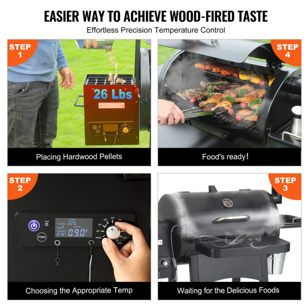 62-Inch Heavy-Duty Portable Wood Pellet BBQ Grill With Cart (SAK91308) – SAKSBY WHOLESALE, view 6