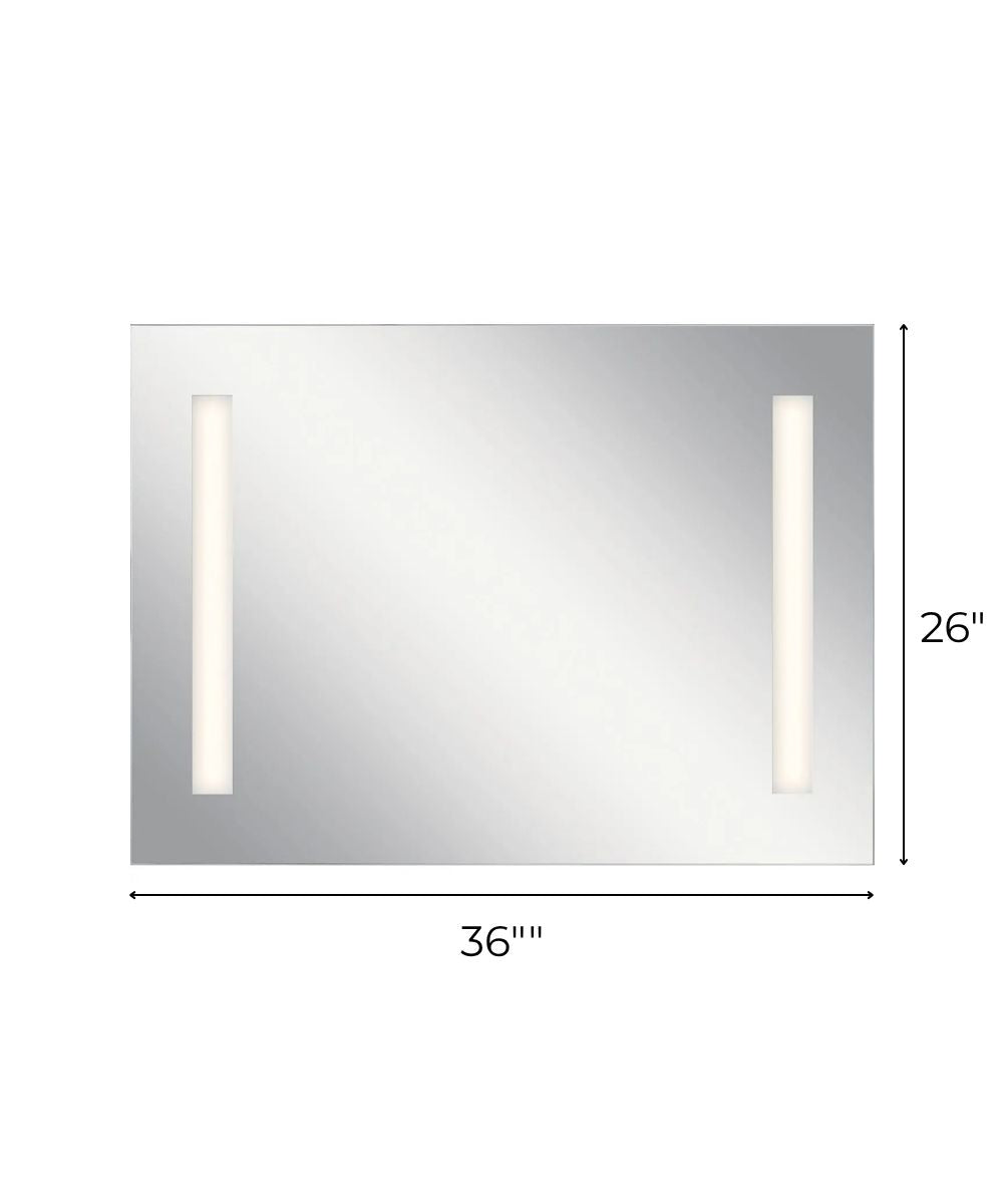 36"W x 26"H 4-Light Integrated LED Backlit Mirror with Bluetooth Soundbar – LampsUSA, view 2