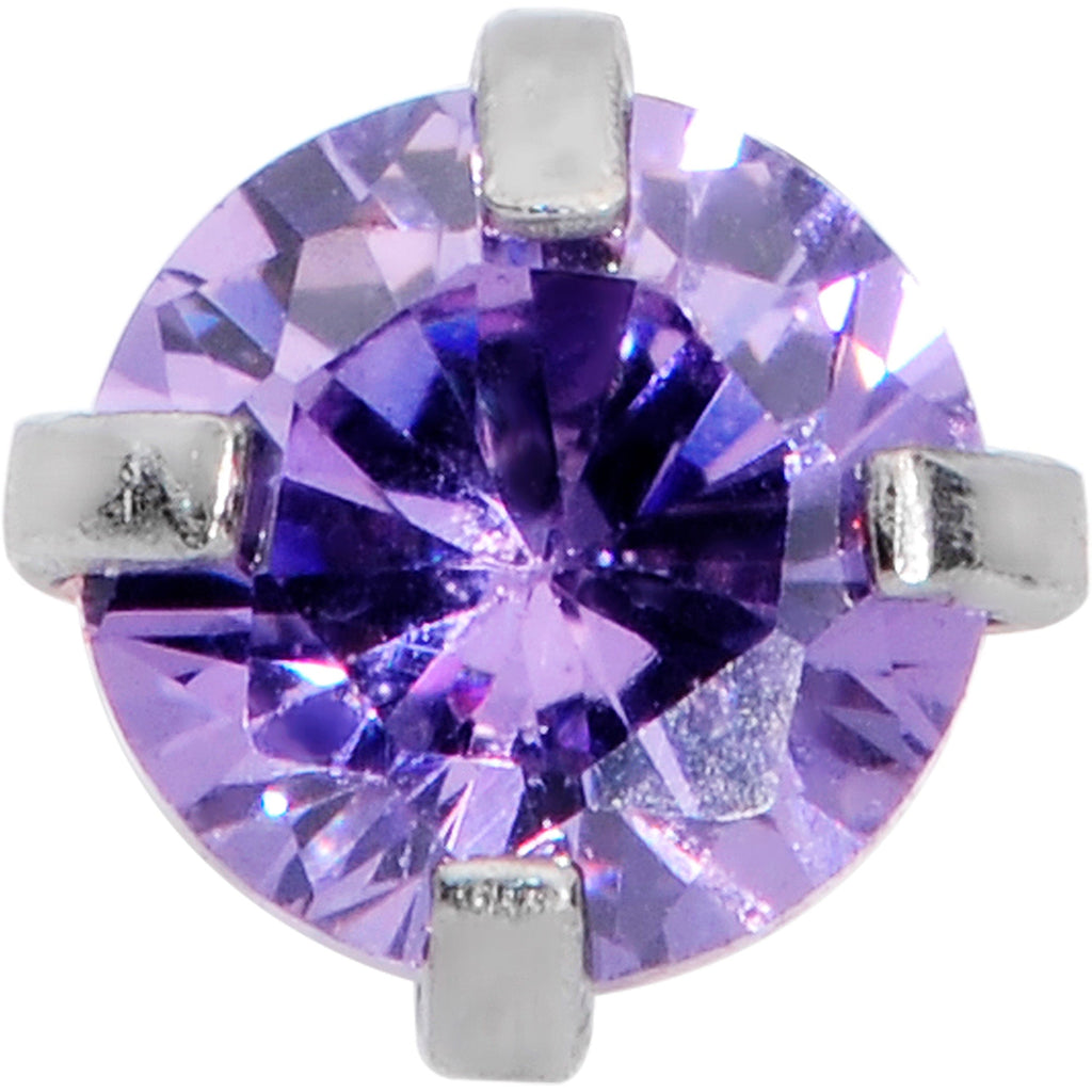 BodyCandy 18G 1/4 Purplish 3mm CZ Gem Steel L-Shape Nose Ring — detail and construction