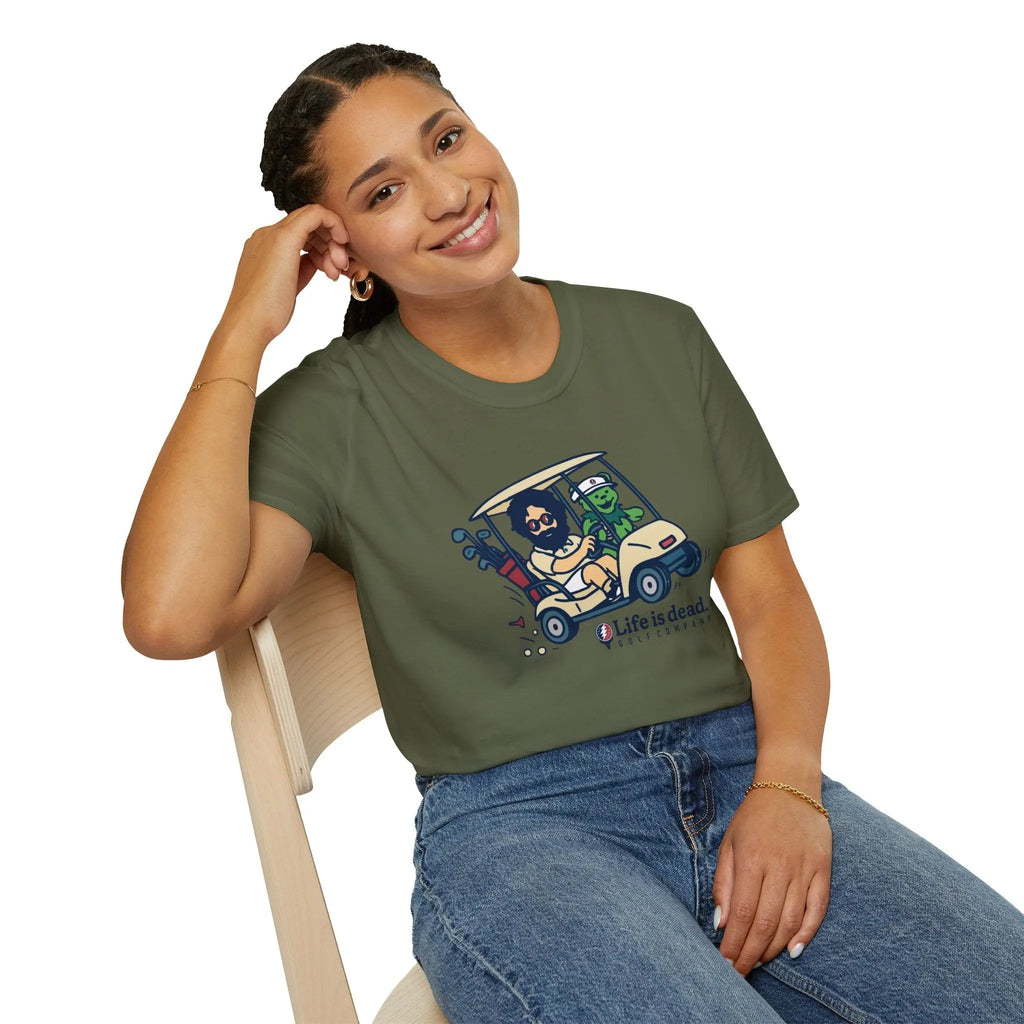 Joy Ridin' Jerry and The Bear - Life is Dead Golf Company T-Shirt