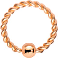 BodyCandy 16G 5/16" Rose Gold Tone IP So Twisted Captive Style Seamless Ring — main product shot
