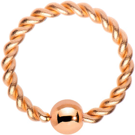16G 5/16" Rose Gold Tone IP So Twisted Captive Style Seamless Ring