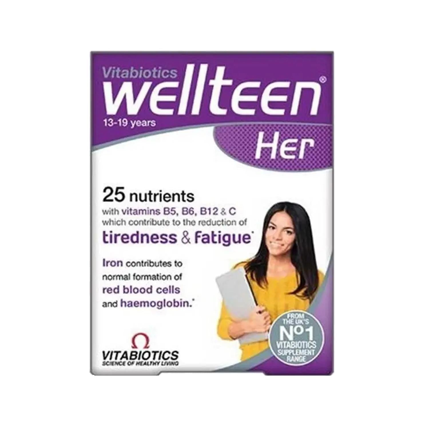 Vitabiotics Wellteen Her 30 Tablets - Women's Health Supplement for Teenage Girls & Young Women