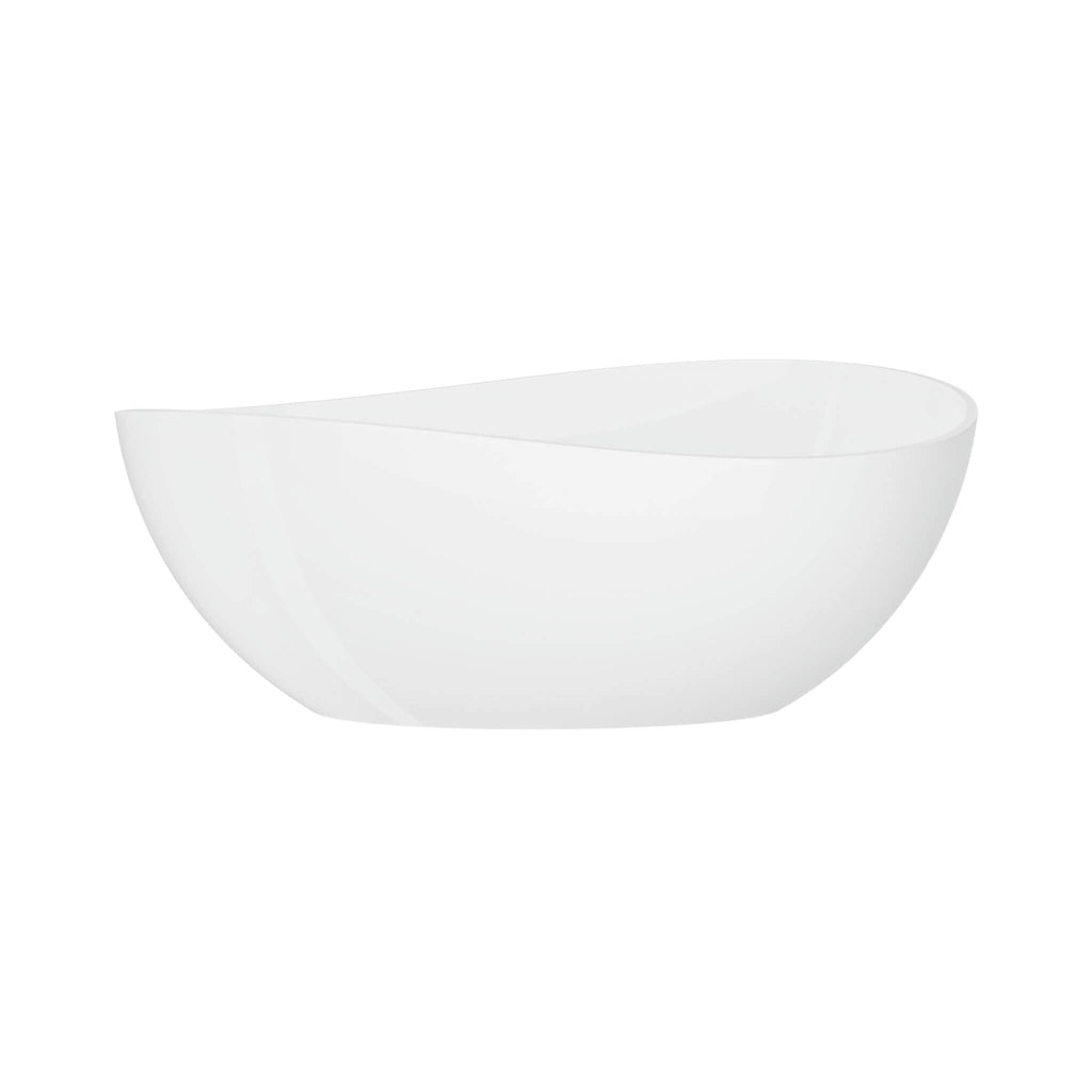 Nuvia 63-Inch Freestanding Glossy White Stone Resin Bathtub With Overflow And Drain (SAK42613) – SAKSBY WHOLESALE, view 11
