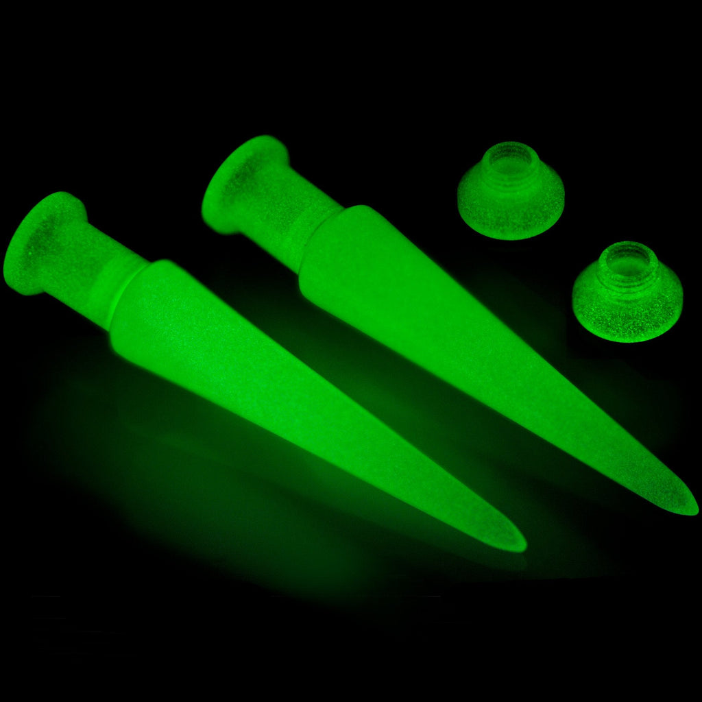 BodyCandy 2 in 1 Glow in Dark Interchangeable Screw Fit Plug and Taper Set — detail close-up