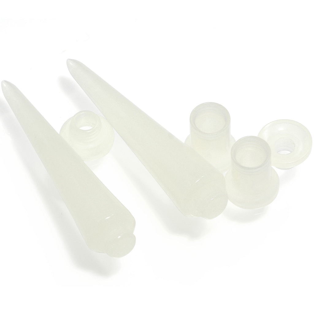 BodyCandy 2 in 1 Glow in Dark Interchangeable Screw Fit Plug and Taper Set — back view