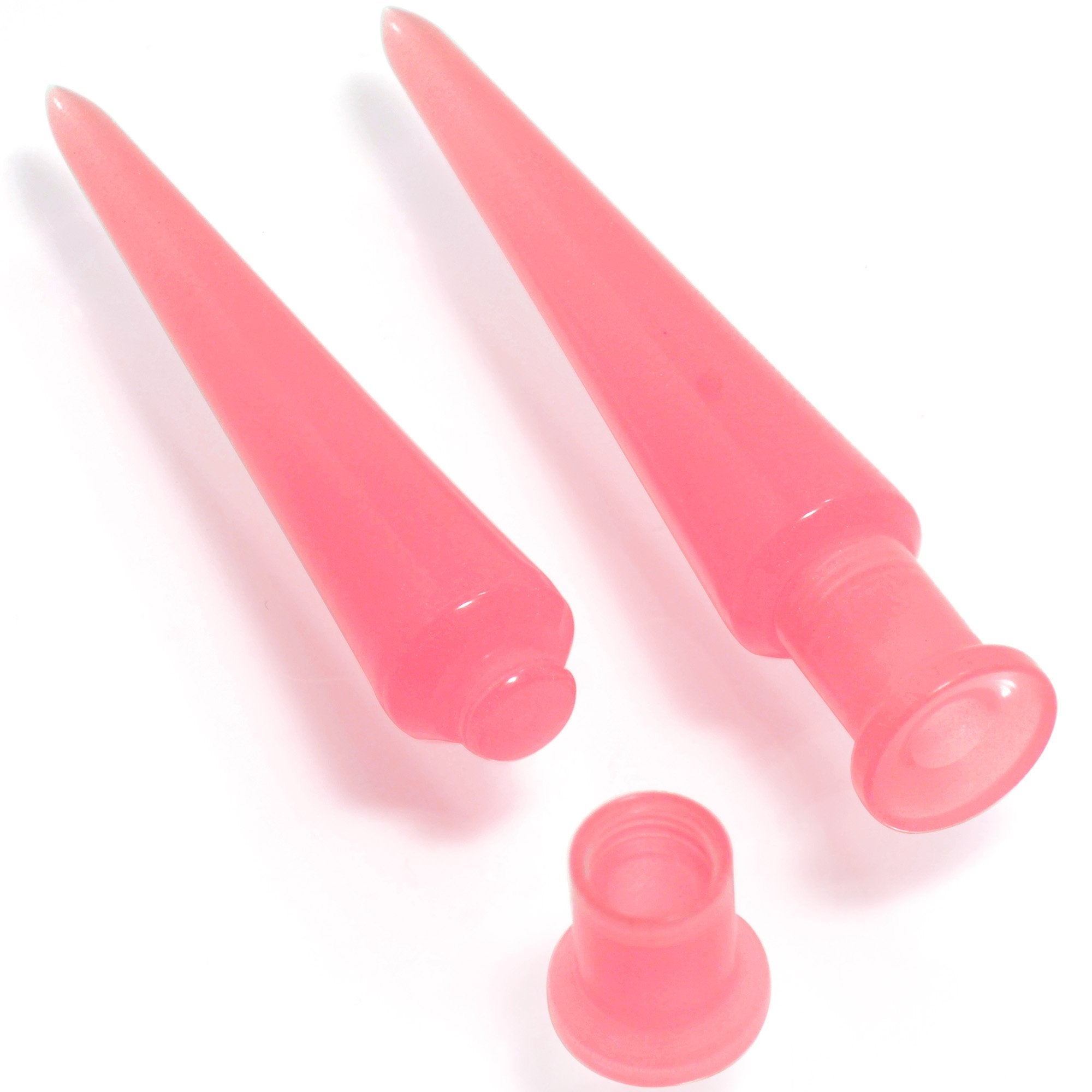 BodyCandy 2 in 1 Pink Glow in Dark Interchangeable Screw Fit Plug and Taper Set — lifestyle context