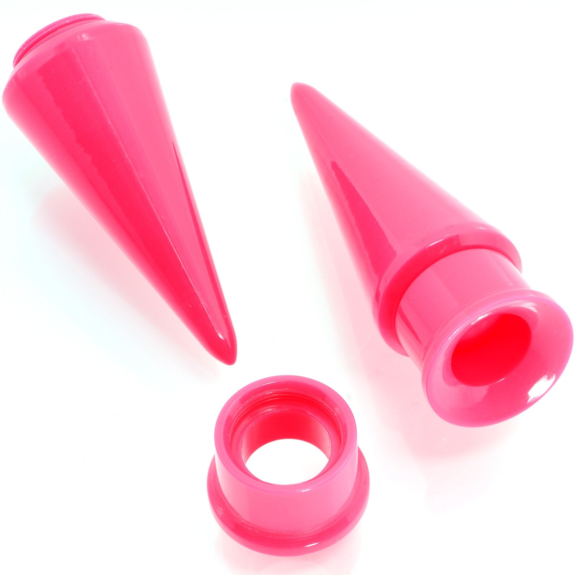 BodyCandy Pink 2 in 1 Interchangeable Screw Fit Plug and Taper Set — detail close-up