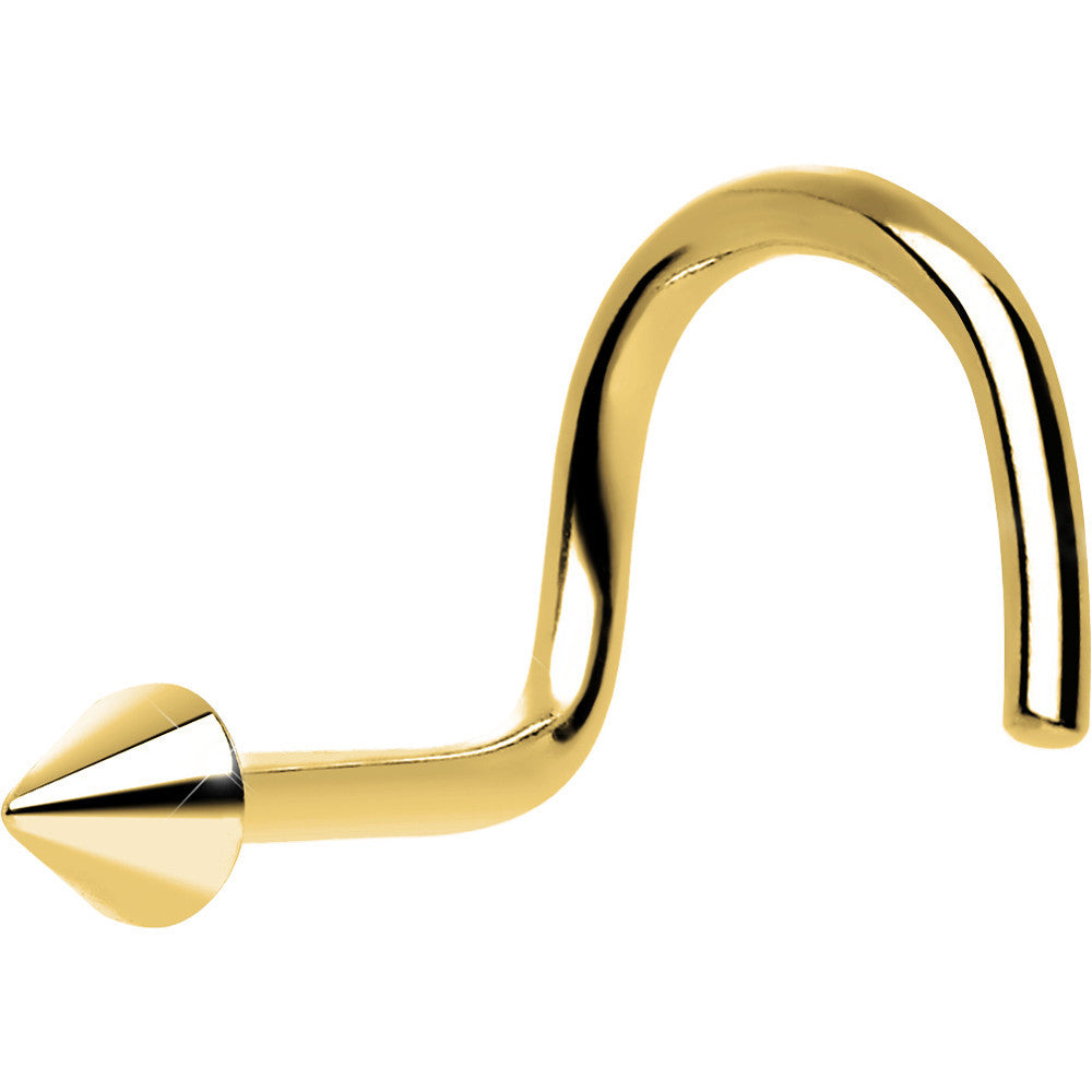 BodyCandy Solid 14K Yellow Gold CONE Nose Ring — lifestyle context