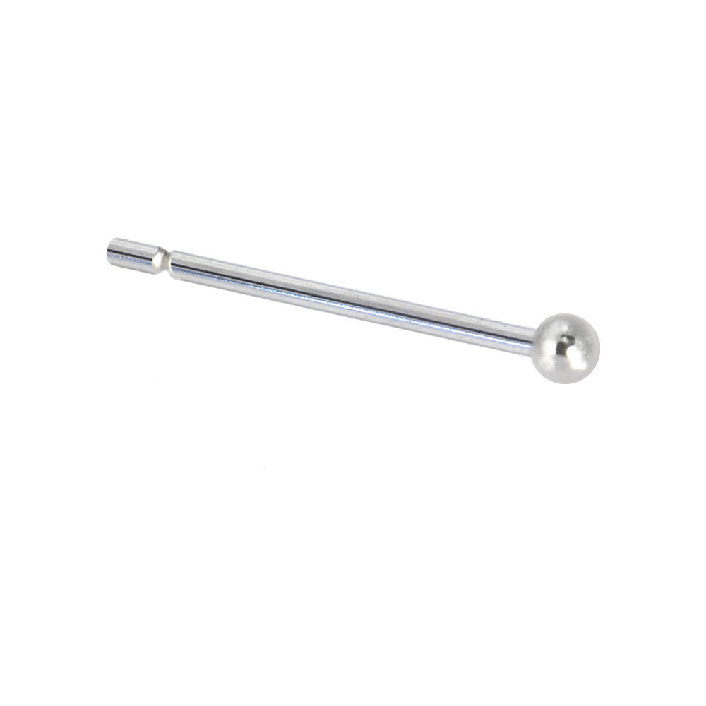 BodyCandy Solid 14K White Gold 1mm Ball Nose Stud Ring — main product shot