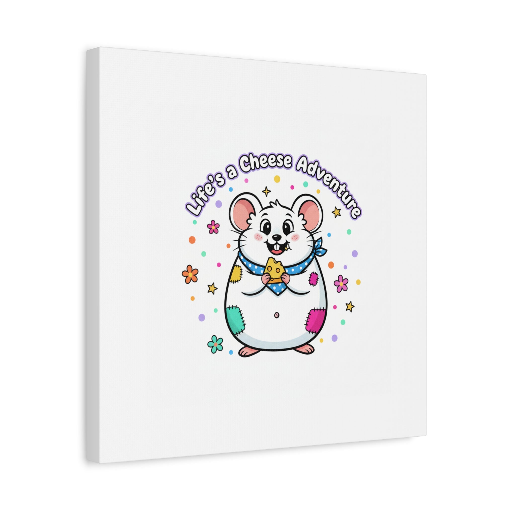 Life's a Cheese Adventure Canvas | Rodent-Core rat art print