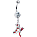 BodyCandy Clear Red CZ Gem Dragonfly Wings Dangle Belly Ring — main product shot