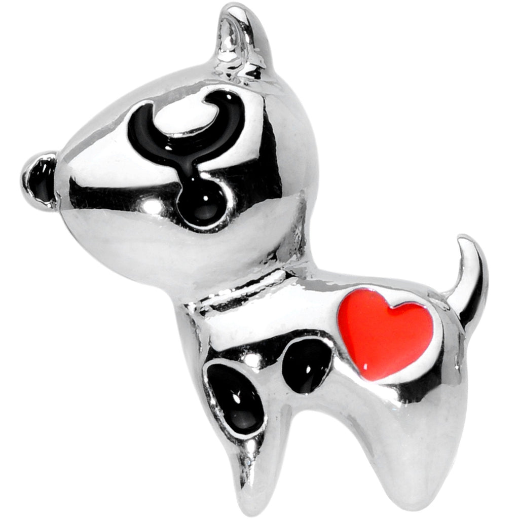 BodyCandy 16G 1/4 Red Heart Dog Lover Tragus Cartilage Earring — detail and construction