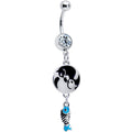 BodyCandy Yin Yang Cat Life Blue Fish Dangle Belly Ring — main product shot